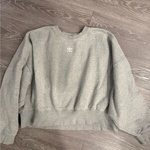 Gray slightly cropped adidas crewneck